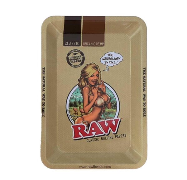 RAW Girl Metal Rolling Tray Medium 27,5 x 17,5 cm