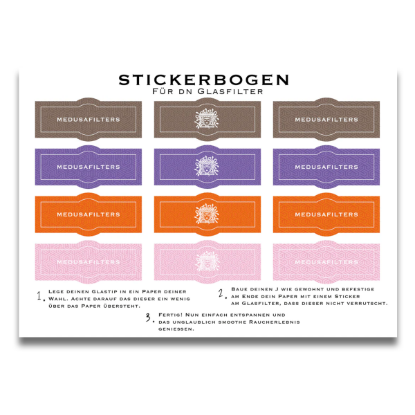 Medusafilter Stickerbogen für Twisted Glasfilter