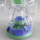 Black Leaf Recyclebong mit Perkolator (blau/grün) – Honeycomb Diffusor Bong