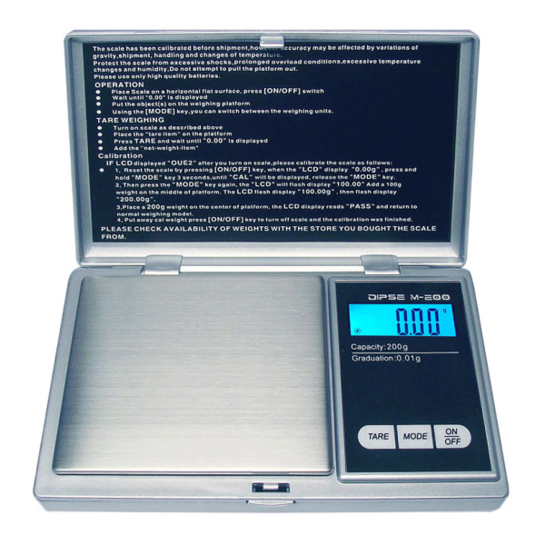Dipse M-Serie Taschenwaage 200 g × 0,01 g – Präzisionswaage
