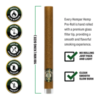 Hemper King Size Hemp Rolls + Glass Tip 2-Pack –...