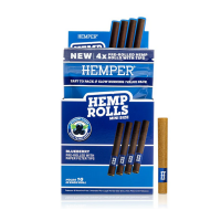 Hemper King Size Hemp Rolls + Glass Tip 4-Pack –...