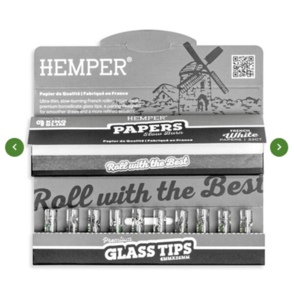 Hemper Rolling Paper Booklet mit Glas Tips (10mm)