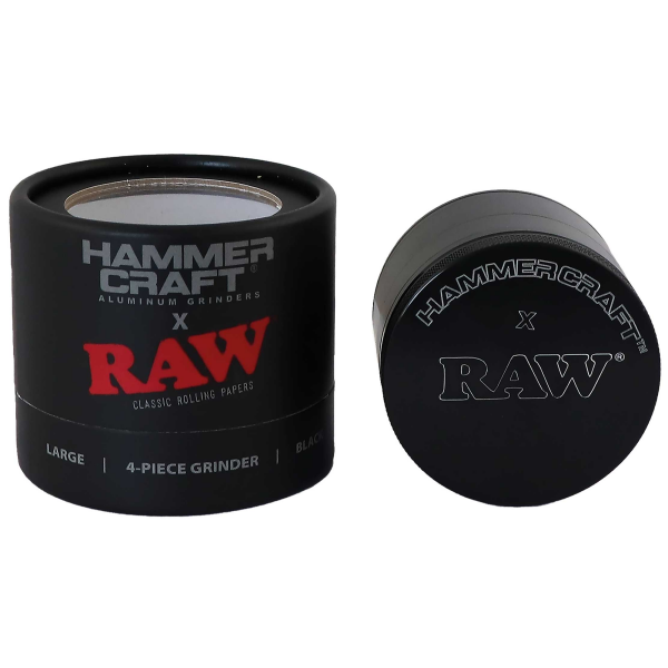 HAMMERCRAFT x RAW Aluminium Grinder 4-teilig Schwarz - Größe L